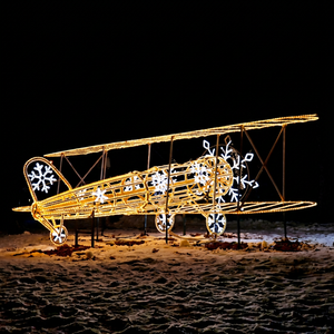 Lumière LED en forme d'avion, décoration de Noël imperméable pour l'extérieur, lampe de jardin, éclairage de fête - Product Image 1