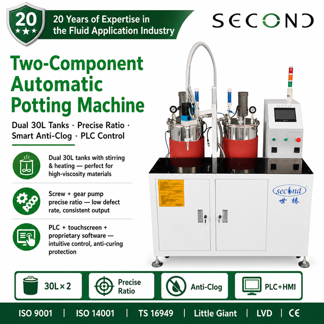 Second ab 2k Two Part Component Liquid Silicone Epoxy Resin Pu 3cc Screw Pump 3.2cc Gear Pump Glue Dispensing  Potting  Machine