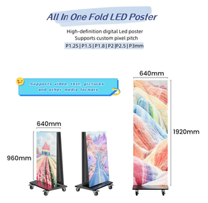 Écran LED pliable d'intérieur avec WiFi, design à roulettes à 180 degrés, 640 x 1920, pour la publicité de menus d'hôtels et de restaurants - Product Image 5