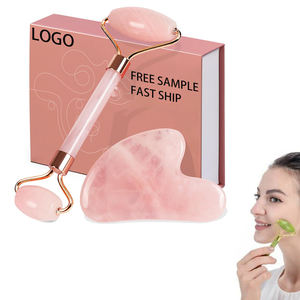 Set <span class=keywords><strong>Jade</strong></span> Roller dan <span class=keywords><strong>Gua</strong></span> <span class=keywords><strong>Sha</strong></span> dengan Logo Kustom, Alat Pijat Wajah dan Tubuh untuk Rutinitas Perawatan Kulit, Meningkatkan Efek Roller Wajah dan GuaSha - Product Image 1
