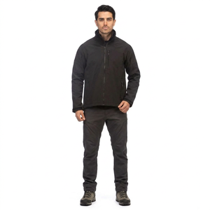 Veste d'hiver softshell slim pour homme OEM, haute qualité, 100% polyester, imperméable, col montant, fermeture éclair, motif unique teinté - Product Image 1