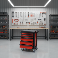 Chariot à outils HONGFEI en acier inoxydable verrouillable pour garage et atelier, certifié ISO9001, fabricant OEM ODM