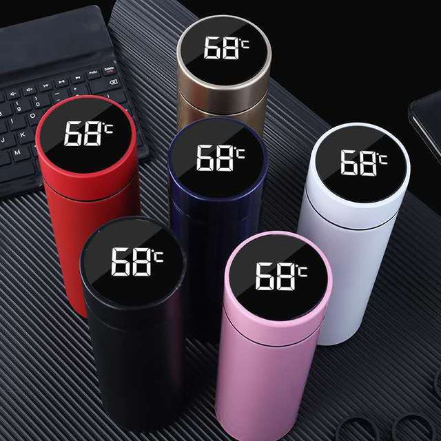 Factory Direct Sale Lid Temperature Display Led Smart Water Bottle for School Student