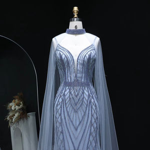 فستان سهرة أنيق من جانسمبر LSZ043 بتصميم حورية البحر مزين بالأحجار الزرقاء - Product Image 2