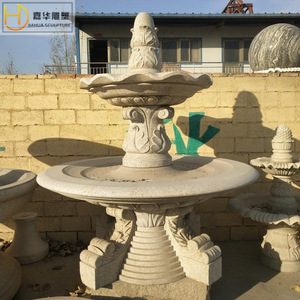 Fontaine en pierre Jiahua, style européen, colonne, décoration de jardin extérieur - Product Image 1