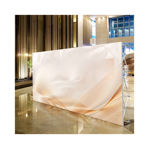 Support <span class=keywords><strong>de</strong></span> toile <span class=keywords><strong>de</strong></span> fond <span class=keywords><strong>de</strong></span> bannière personnalisé sincère cadre en aluminium Logo imprimé par sublimation thermique pour les salons professionnels d'expositions en plein air - Product Image 3