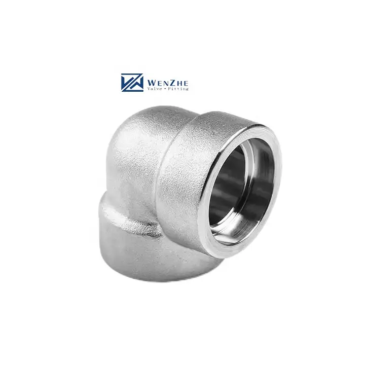 WZ ss 304 High Pressure ANSI Forged Pipe Fittings Socket Weld 90 Degree Elbow 1/2" 3/4" 1" 1-1/4" 1-1/2" 2" 2-1/2" 3" 4"
