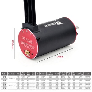 Moteur sans balais <span class=keywords><strong>Rocket</strong></span> <span class=keywords><strong>V2</strong></span> 3650 3660 3665 3670 3674 RC Moteur étanche pour 1/8 1/10 1/12 RC Car Racing Truck Traxxas - Product Image 4