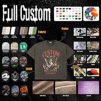T-shirts coupe ample pour hommes, 300 g/m², 100 % coton, gris délavé au soleil, imprimé graphique effet mites, t-shirt surdimensionné épais