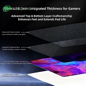 Alfombrilla de Ratón de Vidrio Templado de Alta Calidad, Impermeable, Fácil de Limpiar, para Oficina, Hogar y Juegos - Product Image 2