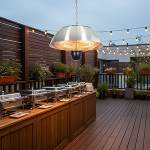 Chauffe-plat électrique extérieur pour <span class=keywords><strong>terrasse</strong></span> d'hôtel 1500W, utilisant des lampes chauffantes en fibre de carbone ou halogènes. - Product Image 1
