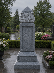 Leaf <b>Top</b> Obelisk cremation memorial Tombstone Monument for Cemetery European Traditional Style Stone Statue - Product Image 5