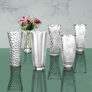 <span class=keywords><strong>Vase</strong></span> en cristal transparent rond <span class=keywords><strong>gravé</strong></span> de fleurs, hautement blanc, best-seller, pour <span class=keywords><strong>mariage</strong></span> - Product Image 1