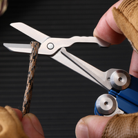 Pince combinée pliante, poignée en aluminium anodisé bleu, acier inoxydable, verrou de sécurité, lame de scie, outil d'urgence EDC pour l'extérieur