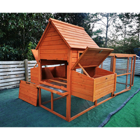 Poulailler extérieur de grande taille pour 15 à 20 poulets adultes, cage à poulets de style ferme avec nichoir et espace de course
