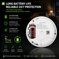 Capteur de sécurité domestique sans fil, alimenté par batterie, moniteur de sécurité intérieur, installation facile pour les projets de sécurité résidentielle et commerciale
