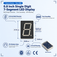 Module d'affichage LED professionnel à 7 segments, 1 chiffre, 0,8 pouce, pour équipements de chronométrage de boxe