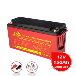 Csbbattery HTB12-150 12V 150Ah ciclo di stoccaggio profondo GEL batterie per pannello solare golf car fornitura cina VS:Trojan/ Ama