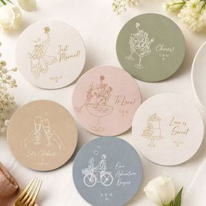 Impression de sous-verres promotionnels 80Pt, sous-verres en papier personnalisés pour la bière, les mariages et les boissons - Product Image 1