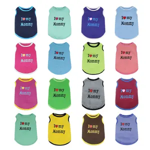 Camiseta de algodón suave con rayas multicolor de alta calidad para perros, chaleco para cachorros con forma de dibujos animados, ropa para mascotas a la moda