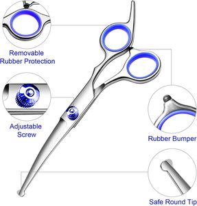 Kit professionnel de <span class=keywords><strong>ciseaux</strong></span> de toilettage pour chiens <span class=keywords><strong>ciseaux</strong></span> incurvés amincissants <span class=keywords><strong>et</strong></span> <span class=keywords><strong>peigne</strong></span> pour chien chat Kit de cisailles de toilettage pour animaux de compagnie <span class=keywords><strong>ciseaux</strong></span> pour chiens - Product Image 2