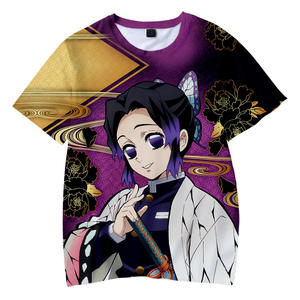 Camiseta de Anime con Estampado 3D de Demon Slayer <span class=keywords><strong>Kimetsu</strong></span> <span class=keywords><strong>No</strong></span> <span class=keywords><strong>Yaiba</strong></span>, de Algodón, <span class=keywords><strong>Manga</strong></span> Corta, Cuello Redondo, para Adultos y Niños - Product Image 3