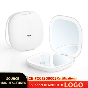 도매 제조업체 터치 조명 데스크탑 원형 화장대 조명 전구 LED 메이크업 거울 포함 - Product Image 1