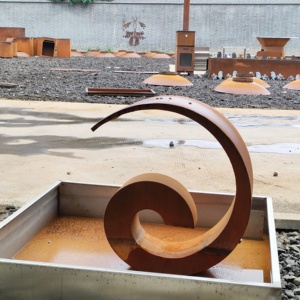Fuente de Cascada en Acero Corten para Decoración Moderna de Jardín, Elemento Acuático en Acero Corten - Product Image 4