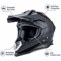 Casque de moto homologué DOT ECE, ABS, pour adulte, ATV, moto tout-terrain, casque intégral pour motocross