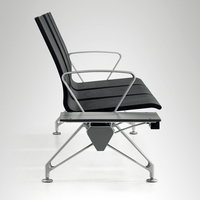 Banc Siège d'attente pour aéroport en acier inoxydable Station d'hôpital Réception Salle d'attente 3 places Link Gang Chaise d'attente