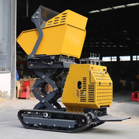KUUGAO 1000kg diesel/essence Mini Dumper sur chenilles Portable hydraulique de levage haute efficacité pour l'utilisation de la ferme et du jardin