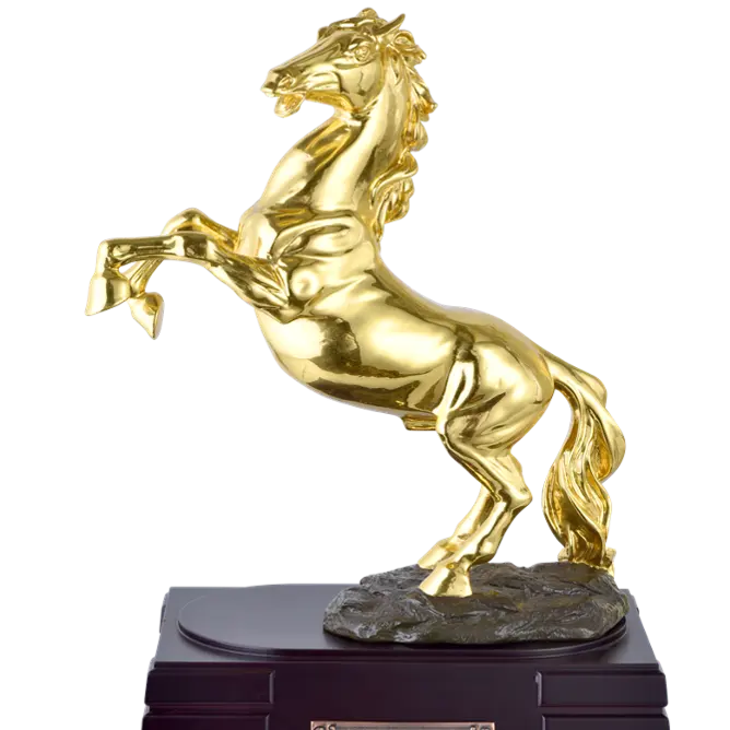 Artesanía de hoja de oro de 24K, regalo del Día de San Valentín, caballo de hoja de oro, caballo de bronce, decoración del hogar, artesanía de Metal, regalo, caballo