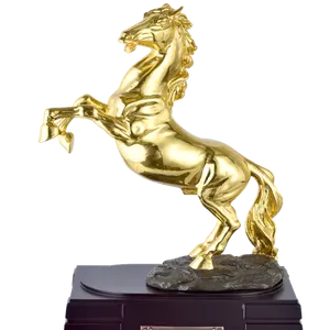 24K Gold Leaf Crafts Valentines Day Gift Gold Leaf Horse Bronze Horse Home Decoration Metal Craft Gift Horse