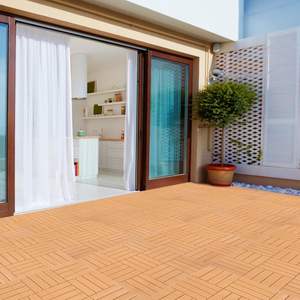 SHENGCHENG - Baldosas de Plástico para Terraza, Interconectables, para Interiores y Exteriores, Baldosas de WPC para Jardín, Baldosas de Madera para Terraza - Product Image 4