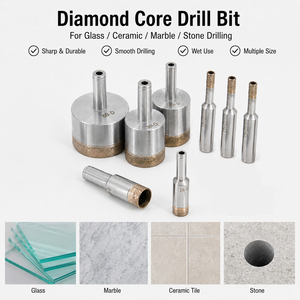 Punte diamantate sinterizzate per fori nel vetro, punte diamantate con codolo conico per foratura di vetro, piastrelle in ceramica e porcellana - Product Image 5