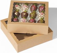 Boîte à pâtisserie en papier kraft sur mesure avec fenêtre transparente, boîte d'emballage alimentaire pour beignets, cake pops et desserts, accepte OEM ODM