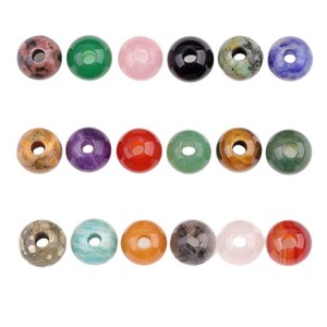 Cuentas Sueltas Redondas de Ágata de Cristal Natural de 10 mm, Cuentas Espaciadoras con Orificio Interior Grande de 3 mm para Hacer Joyería Hecha a Mano, Cadenas para Manos y Pies - Product Image 2