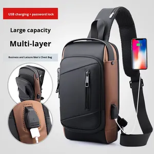 Nuovo da <span class=keywords><strong>uomo</strong></span> Multi-funzionale Casual antifurto borsa da moto sport in vita borsa con chiusura a cerniera <span class=keywords><strong>tracolla</strong></span> a <span class=keywords><strong>tracolla</strong></span> - Product Image 2