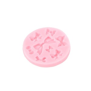 <b>Silicone</b> Fondant Mold Pink Round With Bow Shapes For Cookie Shaping <b>Baking</b> Tools Flexible Design - Product Image 1