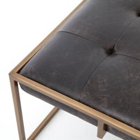 Table basse sophistiquée en métal et cuir, matériaux mixtes, mobilier de salon minimaliste de luxe