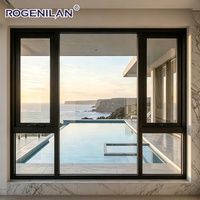 Fenêtre à auvent moderne Rogenilan, insonorisée, à rupture de pont thermique, en verre, extérieure, en aluminium, double vitrage, ventilée, fenêtres sur mesure
