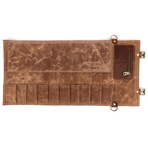 Vitrine <span class=keywords><strong>de</strong></span> couteaux en toile <span class=keywords><strong>de</strong></span> cire <span class=keywords><strong>de</strong></span> style vintage, <span class=keywords><strong>sac</strong></span> <span class=keywords><strong>à</strong></span> rouleaux <span class=keywords><strong>de</strong></span> couteaux <span class=keywords><strong>de</strong></span> chef étanche et résistant, stockage d'outils <span class=keywords><strong>de</strong></span> <span class=keywords><strong>travail</strong></span> durable OEM/ODM - Product Image 3