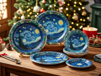 Assiettes en papier jetables de qualité alimentaire, recyclables, imprimées en couleurs pastel et colorées, pour nouilles, en-cas, pizza, traiteur/fêtes