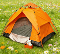 Tenda Dome Otomatis Hidrolik 3-4 Orang, Mudah Dipasang, Dua Lapis, Tahan Air, Ringan, untuk Berkemah di Luar Ruangan, Cocok untuk Empat Musim