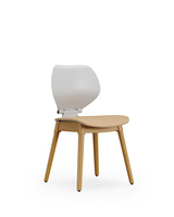 Chaise d'extérieur scolaire moderne et durable en plastique de bonne qualité avec pieds en bois massif, design ergonomique empilable