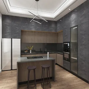 China Supplier Luxury Kitchen Cabinet Good Quality Glass Door Complete Kitchens Design Units