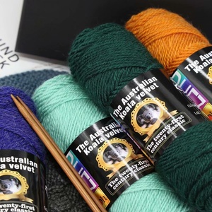 Directo de fábrica 100g Koala terciopelo tejido a mano prendas de vestir bufanda medio grueso palo costura lana mezclada hilo 100% teñido al por mayor - Product Image 4