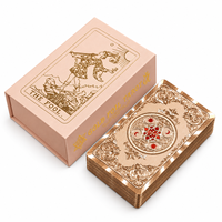 Jeu de cartes de tarot en PVC or rose Soleil et Lune avec dos décoratif et coffret cadeau pour la lecture et la collection de tarot, vente en gros
