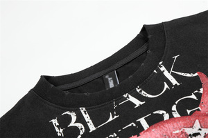 Camiseta de <span class=keywords><strong>hombre</strong></span> de manga corta 100% algodón transpirable con remaches de estrella y labios de diablo estilo americano - Product Image 5