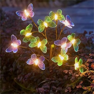 LED Butterfly <strong>Solar</strong> Patio <strong>Lights</strong> Warm White Bendable And Waterproof <strong>Garden</strong> Stake <strong>Light</strong> Landscape Application <strong>Solar</strong> Powered